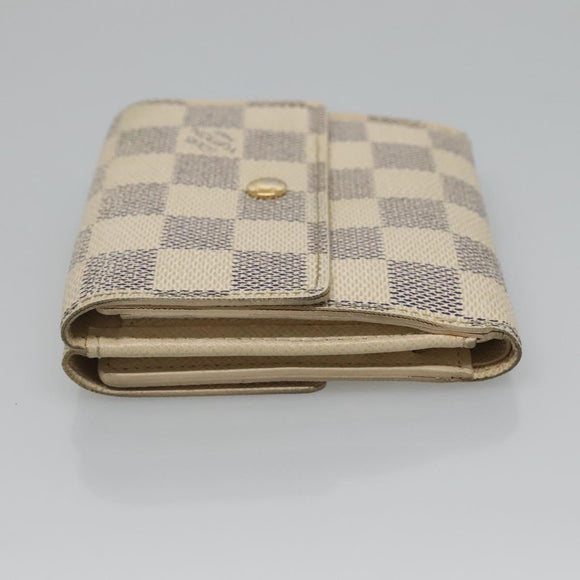 LOUIS VUITTON Damier Azur Portefeuille Elise Trifold Wallet N61733 Auth 132860
