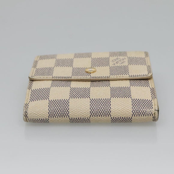 LOUIS VUITTON Damier Azur Portefeuille Elise Trifold Wallet N61733 Auth 132860