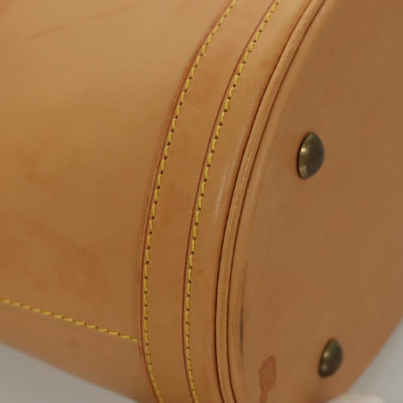 LOUIS VUITTON Nomad leather Bucket PM Shoulder Bag Beige M85001 LV Auth 132875