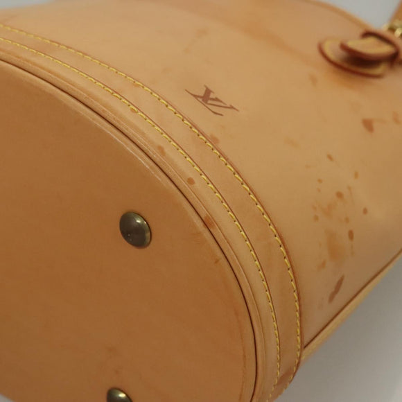 LOUIS VUITTON Nomad leather Bucket PM Shoulder Bag Beige M85001 LV Auth 132875
