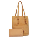 LOUIS VUITTON Nomad leather Bucket PM Shoulder Bag Beige M85001 LV Auth 132875A-1