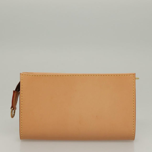 LOUIS VUITTON Nomad leather Bucket PM Shoulder Bag Beige M85001 LV Auth 132875