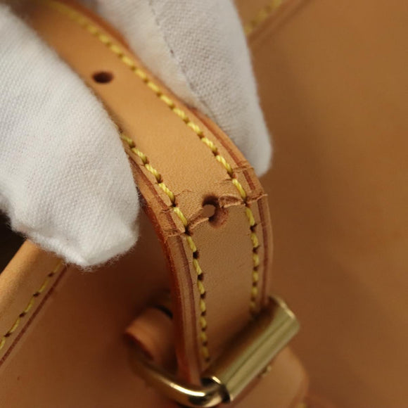 LOUIS VUITTON Nomad leather Bucket PM Shoulder Bag Beige M85001 LV Auth 132875A