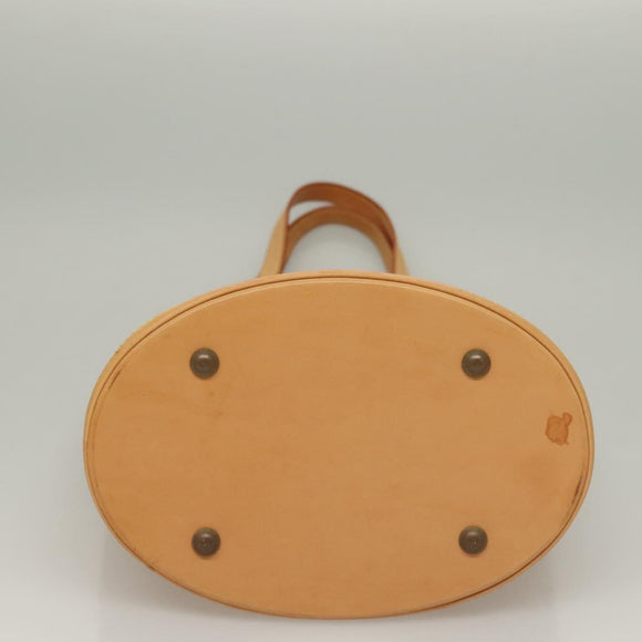 LOUIS VUITTON Nomad leather Bucket PM Shoulder Bag Beige M85001 LV Auth 132875