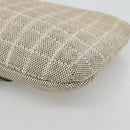 CHANEL Choco Bar Chain Camelia Shoulder Bag Canvas Gray Silver CC Auth 132885-15