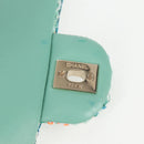 CHANEL Matelasse Chain Shoulder Bag Tweed Green Silver CC Auth 132887SM-21