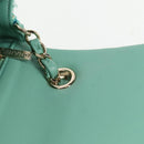 CHANEL Matelasse Chain Shoulder Bag Tweed Green Silver CC Auth 132887SM-22