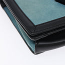 LOEWE Shoulder Bag Suede Blue Silver Auth 132888-14