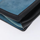 LOEWE Shoulder Bag Suede Blue Silver Auth 132888-16