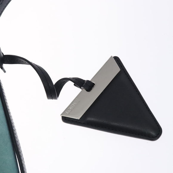 LOEWE Shoulder Bag Suede Blue Silver Auth 132888