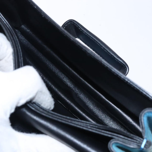 LOEWE Shoulder Bag Suede Blue Silver Auth 132888