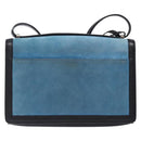 LOEWE Shoulder Bag Suede Blue Silver Auth 132888-2