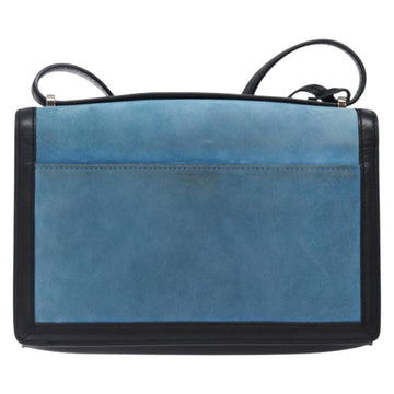 LOEWE Shoulder Bag Suede Blue Silver Auth 132888 - 0