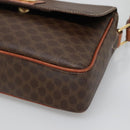 CELINE Macadam Canvas Shoulder Bag PVC Leather Brown Gold Auth 132889-9