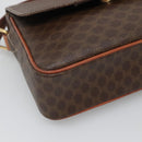 CELINE Macadam Canvas Shoulder Bag PVC Leather Brown Gold Auth 132889-14