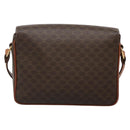 CELINE Macadam Canvas Shoulder Bag PVC Leather Brown Gold Auth 132889-2