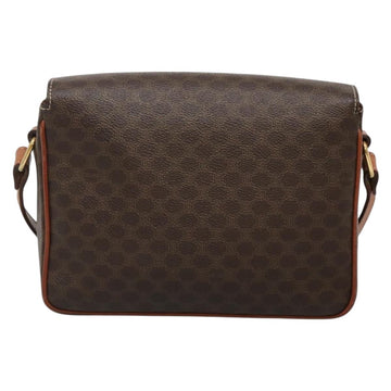 CELINE Macadam Canvas Shoulder Bag PVC Leather Brown Gold Auth 132889 - 0
