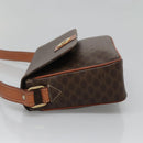 CELINE Macadam Canvas Shoulder Bag PVC Leather Brown Gold Auth 132889-3