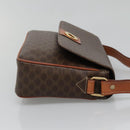 CELINE Macadam Canvas Shoulder Bag PVC Leather Brown Gold Auth 132889-4