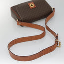 CELINE Macadam Canvas Shoulder Bag PVC Leather Brown Gold Auth 132889-7