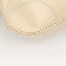 Salvatore Ferragamo Gancini Handtas Leer Ivoor Zilver Auth 132891-14