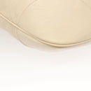 Salvatore Ferragamo Gancini Handtas Leer Ivoor Zilver Auth 132891-9