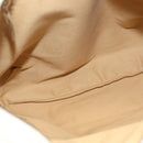 Salvatore Ferragamo Gancini Handtas Leer Ivoor Zilver Auth 132891-11