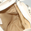 Salvatore Ferragamo Gancini Hand Bag Leather Ivory Silver Auth 132891-19