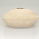 Salvatore Ferragamo Gancini Hand Bag Leather Ivory Silver Auth 132891-9