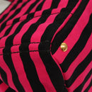 PRADA Canapa GM Hand Bag Canvas Black Pink gold Auth 132892-10