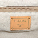 PRADA Canapa GM Hand Bag Canvas Black Pink gold Auth 132892-15