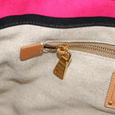 PRADA Canapa GM Hand Bag Canvas Black Pink gold Auth 132892-19