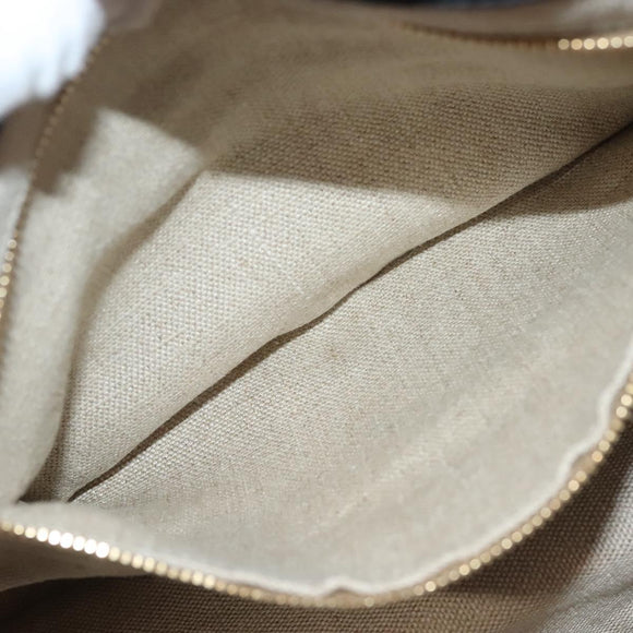 PRADA Canapa GM Hand Bag Canvas Black Pink gold Auth 132892