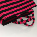 PRADA Canapa GM Hand Bag Canvas Black Pink gold Auth 132892-6