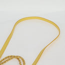 Salvatore Ferragamo Vala Chain Bag Leather 2way Yellow Gold Auth 132893V-14