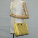 Salvatore Ferragamo Vala Chain Bag Leather 2way Yellow Gold Auth 132893V-22