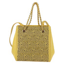 Salvatore Ferragamo Vala Chain Bag Leather 2way Yellow Gold Auth 132893V-2