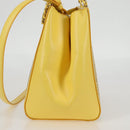 Salvatore Ferragamo Vala Chain Bag Leather 2way Yellow Gold Auth 132893V-3