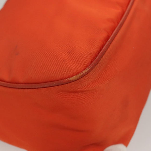 PRADA Shoulder Bag Nylon Orange Silver Auth 132897V