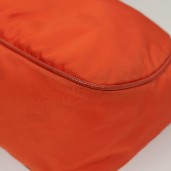 PRADA Shoulder Bag Nylon Orange Silver Auth 132897V