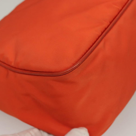 PRADA Shoulder Bag Nylon Orange Silver Auth 132897V