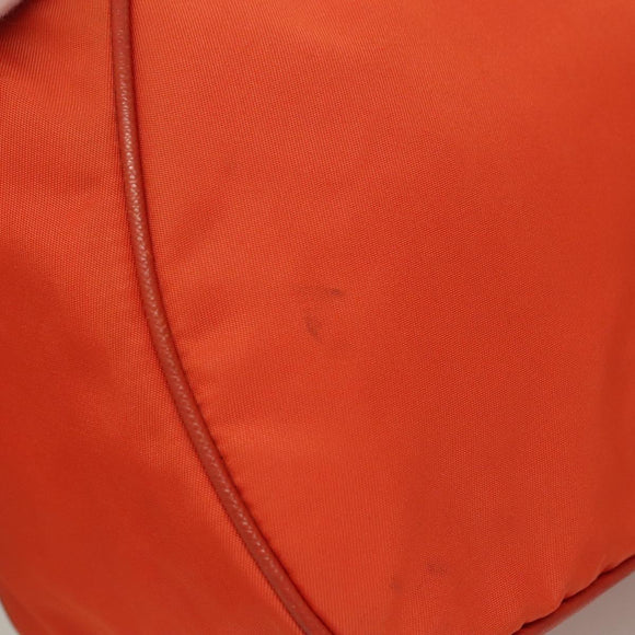 PRADA Shoulder Bag Nylon Orange Silver Auth 132897V
