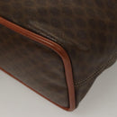 CELINE Macadam Canvas Hand Bag PVC Leather Brown Gold Auth 132898-11