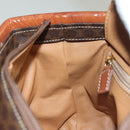 CELINE Macadam Canvas Hand Bag PVC Leather Brown Gold Auth 132898-18