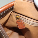 CELINE Macadam Canvas Hand Bag PVC Leather Brown Gold Auth 132898-19