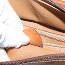 CELINE Macadam Canvas Hand Bag PVC Leather Brown Gold Auth 132898-22