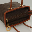 CELINE Macadam Canvas Hand Bag PVC Leather Brown Gold Auth 132898-6