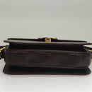 CELINE Shoulder Bag Leather Brown Gold Auth 132899-5