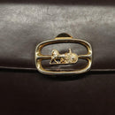 CELINE Shoulder Bag Leather Brown Gold Auth 132899-17