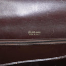 CELINE Shoulder Bag Leather Brown Gold Auth 132899-18